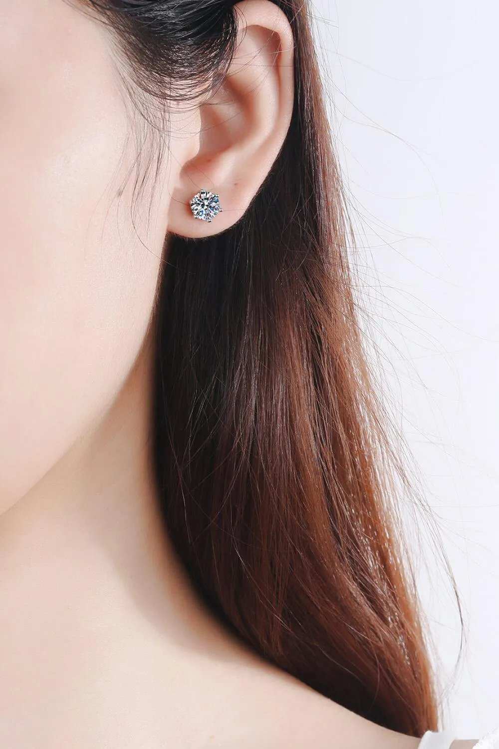 Moissanite Stud Earrings - Trendsi - Flyclothing LLC