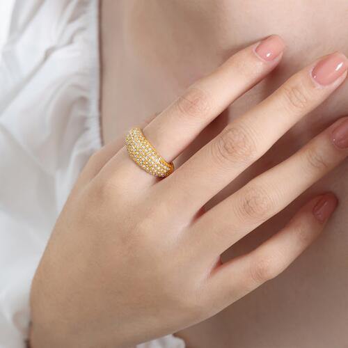 Czech Diamond Titanium Steel Ring - Trendsi