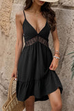 Swiss Dot Ruffle Hem Cami Dress - Trendsi