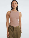 Halter Neck Ribbed Cropped Top - Trendsi - Flyclothing LLC
