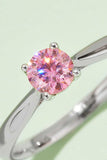 Moissanite Contrast 925 Sterling Silver Solitaire Ring - Trendsi - Flyclothing LLC