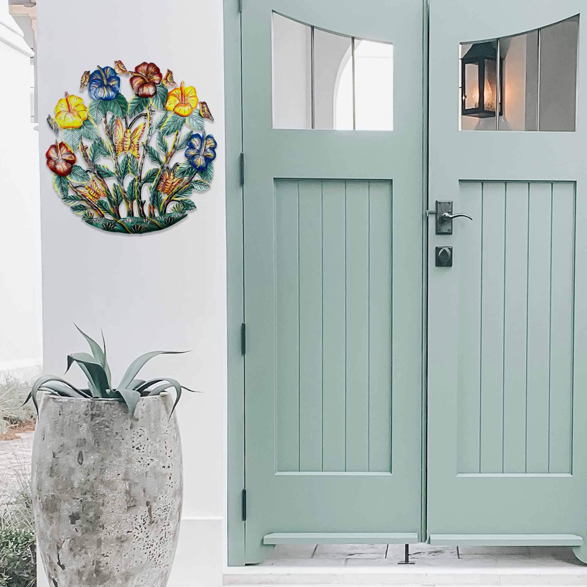 Painted Flower Garden Metal Wall Art - Croix des Bouquets - Croix des Bouquets - Flyclothing LLC
