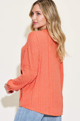Basic Bae Full Size Ribbed Round Neck Long Sleeve T-Shirt - Trendsi - Flyclothing LLC