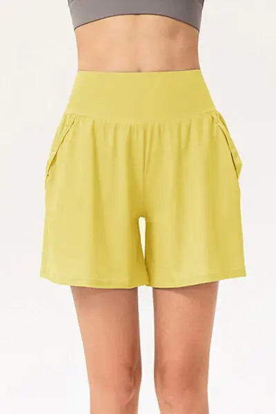 Pocketed Elastic Waist Active Shorts - Trendsi - Flyclothing LLC