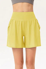 Pocketed Elastic Waist Active Shorts - Trendsi - Flyclothing LLC