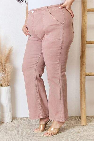 RISEN Full Size High Rise Ankle Flare Jeans - Trendsi - Flyclothing LLC