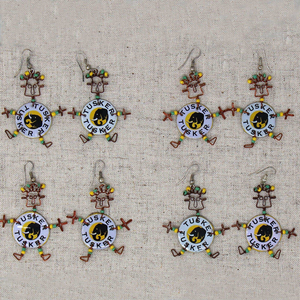 Set of 10 Dancing Tusker Dangle Earrings - Creative Alternatives - Flyclothing LLC