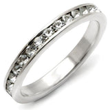 Alamode High-Polished 925 Sterling Silver Ring with Top Grade Crystal in Clear - Alamode