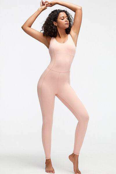 Crisscross Wide Strap Active Jumpsuit - Trendsi - Flyclothing LLC