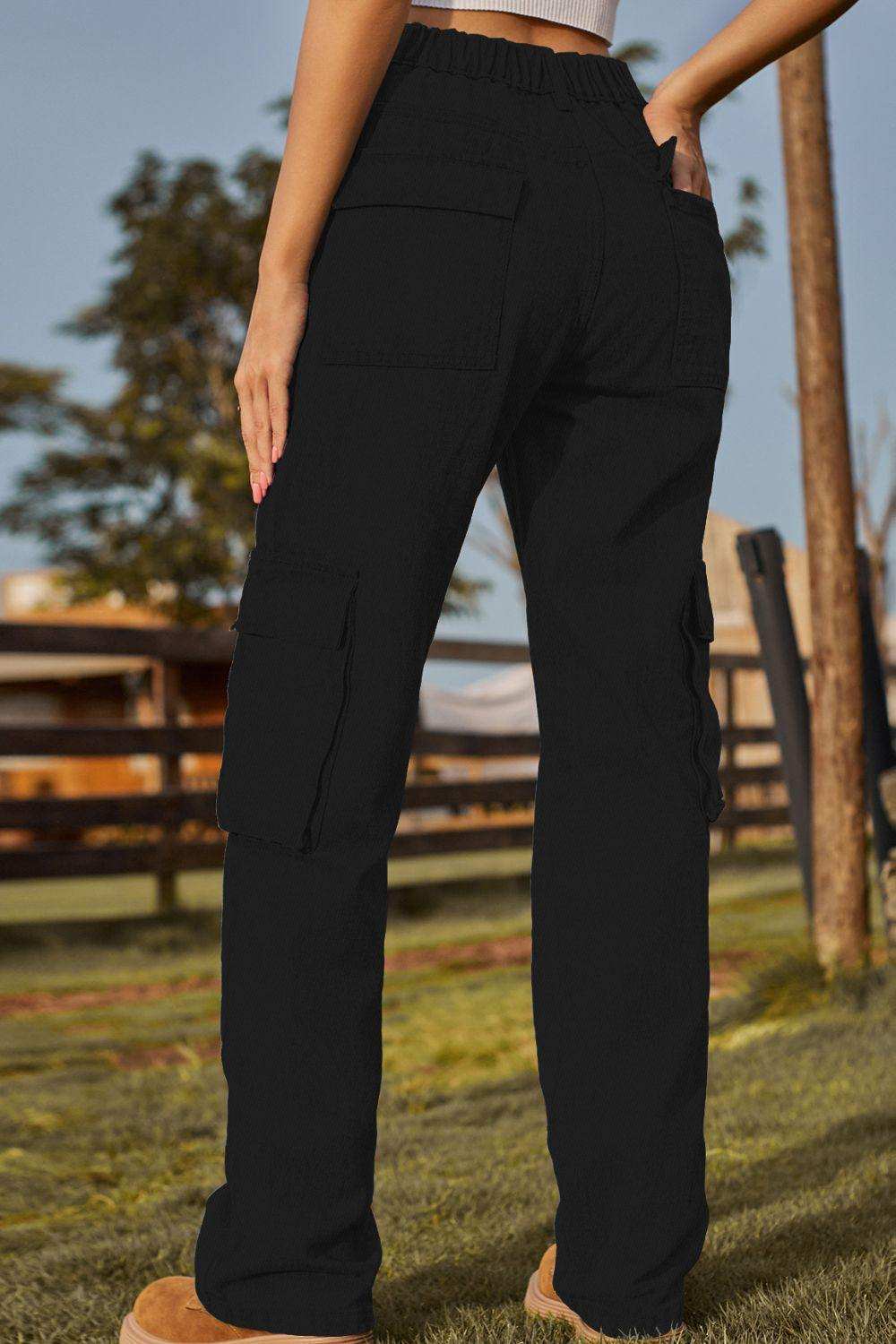 Loose Fit Long Jeans with Pockets - Trendsi - Flyclothing LLC