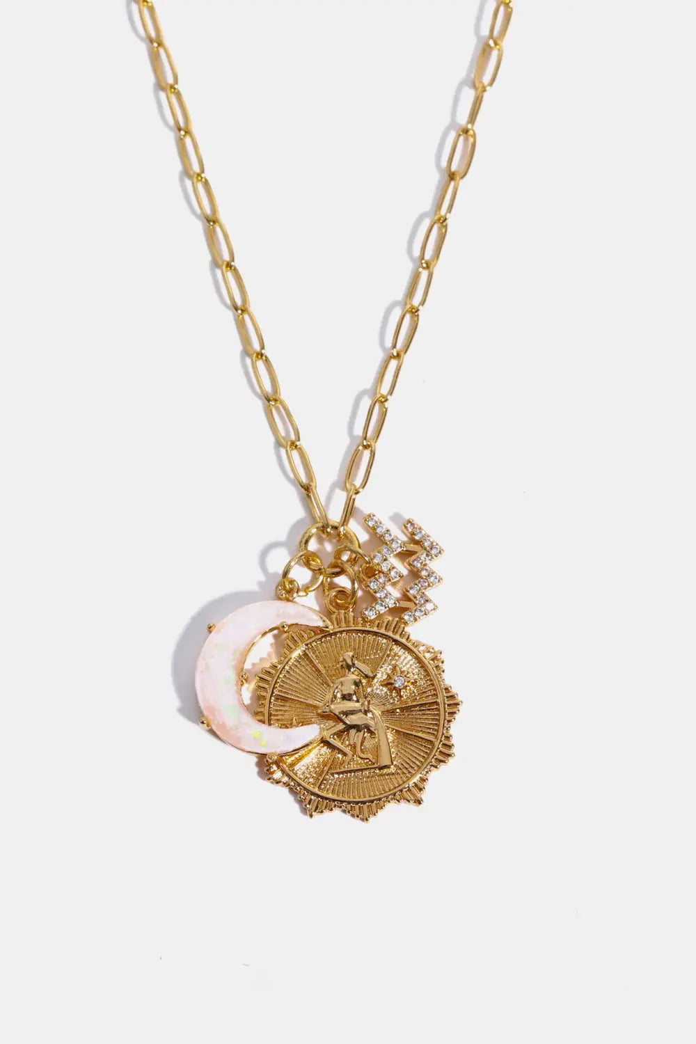 Constellation and Moon Pendant Copper Necklace - Trendsi - Flyclothing LLC