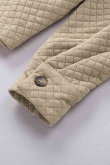 Button Down Collared Jacket - Trendsi - Flyclothing LLC