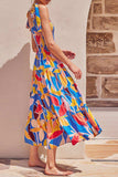 Floral Tie Shoulder Smocked Tiered Dress - Trendsi - Flyclothing LLC