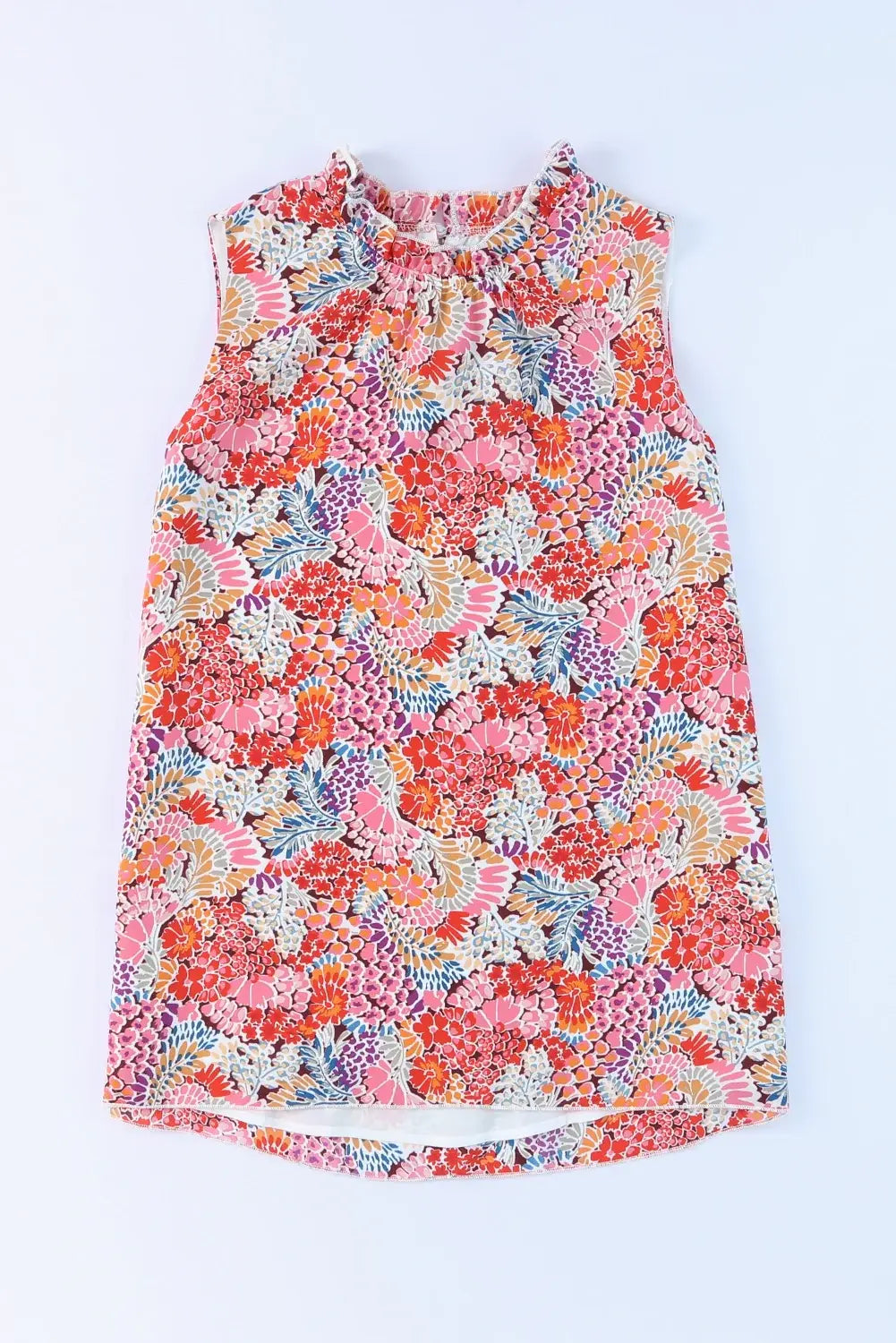 Floral Mock Neck Tank Top - Trendsi - Flyclothing LLC