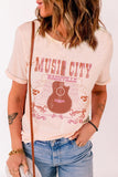 MUSIC CITY Cuffed Short Sleeve Tee - Trendsi