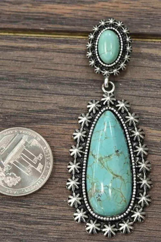 Artificial Turquoise Earrings - Trendsi - Flyclothing LLC