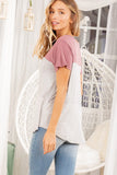 Heimish Color Block Striped Round Neck Short Sleeve T-Shirt - Trendsi