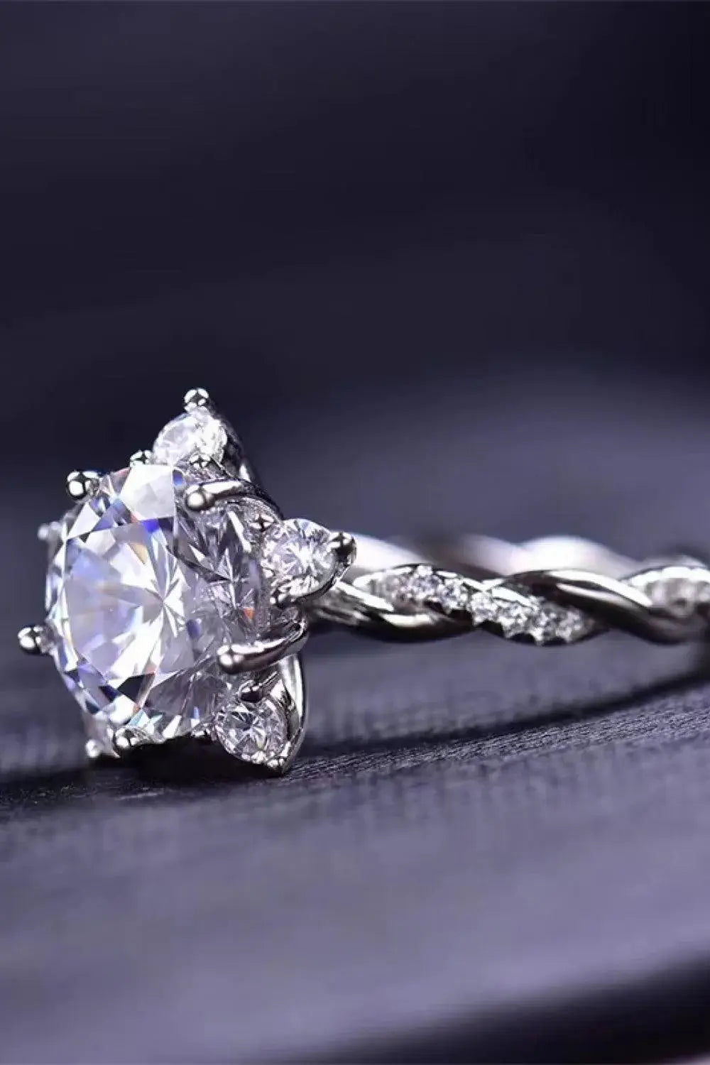 Moissanite Twisted Ring - Trendsi - Flyclothing LLC