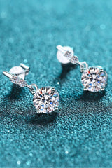 1 Carat Moissanite Drop Earrings - Trendsi