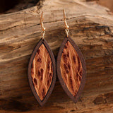 Geometrical Shape Wooden Dangle Earrings - Trendsi - Flyclothing LLC