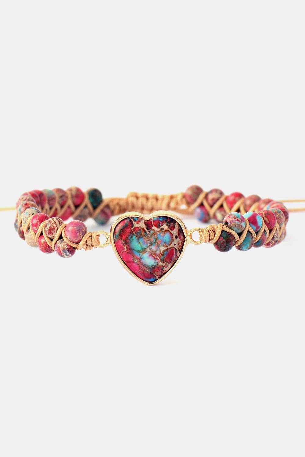 Handmade Heart Shape Natural Stone Bracelet - Trendsi