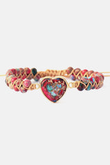 Handmade Heart Shape Natural Stone Bracelet - Trendsi