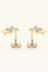 Moissanite 925 Sterling Silver Star Shape Earrings - Trendsi - Flyclothing LLC