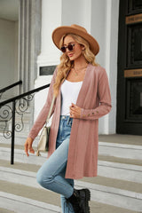 Long Sleeve Open Front Cardigan - Trendsi