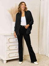 Open Front Cardigan with Pockets - Trendsi - Flyclothing LLC