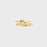 925 Sterling Silver Double-Layered Knot Ring - Trendsi