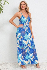 Printed Surplice Maxi Cami Dress - Trendsi