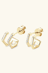 Moissanite 925 Sterling Silver Double-Layered Earrings - Trendsi - Flyclothing LLC