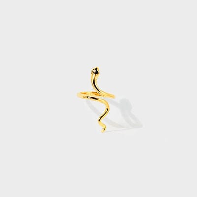 Snake Shape 18K Gold-Plated Bypass Ring - Trendsi