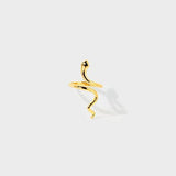 Snake Shape 18K Gold-Plated Bypass Ring - Trendsi
