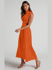 Cutout Mock Neck Sleeveless Dress - Trendsi