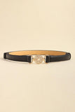Rhinestone Decor PU Leather Belt - Trendsi