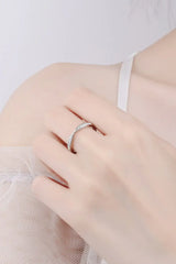 Moissanite Rhodium-Plated Ring - Trendsi - Flyclothing LLC