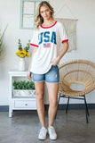 Heimish Full Size USA Contrast Trim Short Sleeve T-Shirt - Trendsi - Flyclothing LLC