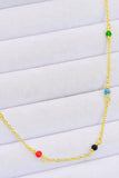 18K Gold-Plated Multicolored Bead Necklace - Trendsi