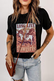 LONG LIVE COWGIRLS Graphic Tee - Trendsi