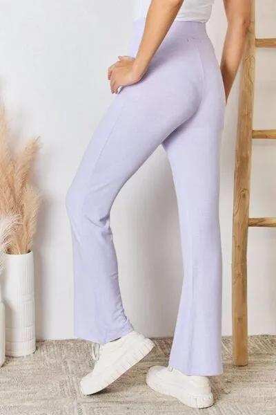 RISEN Full Size High Waist Ultra Soft Knit Flare Pants - Trendsi - Flyclothing LLC