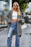 Open Front Dropped Shoulder Longline Cardigan - Trendsi - Flyclothing LLC