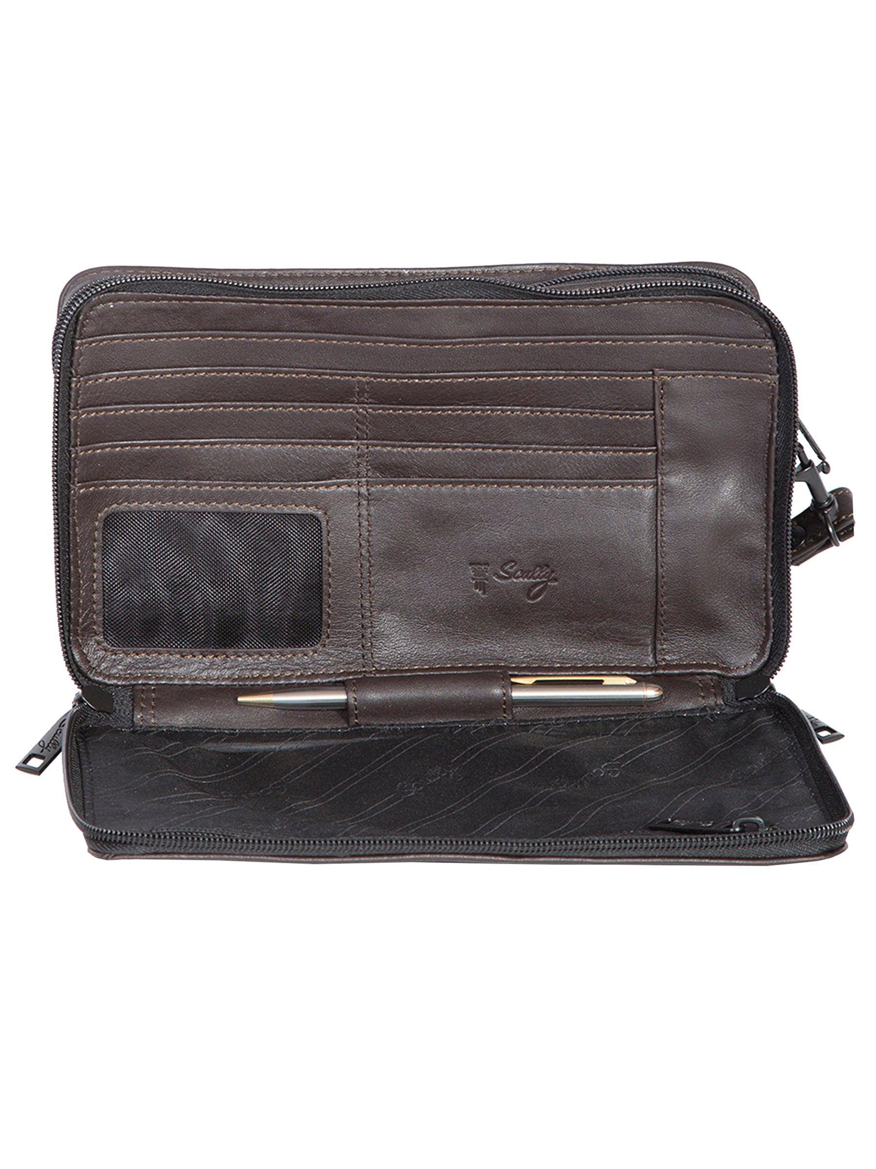 Scully CHOCOLATE MAN BAG W/WRIST STRAP - Scully Leather