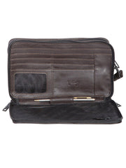 Scully CHOCOLATE MAN BAG W/WRIST STRAP - Scully Leather