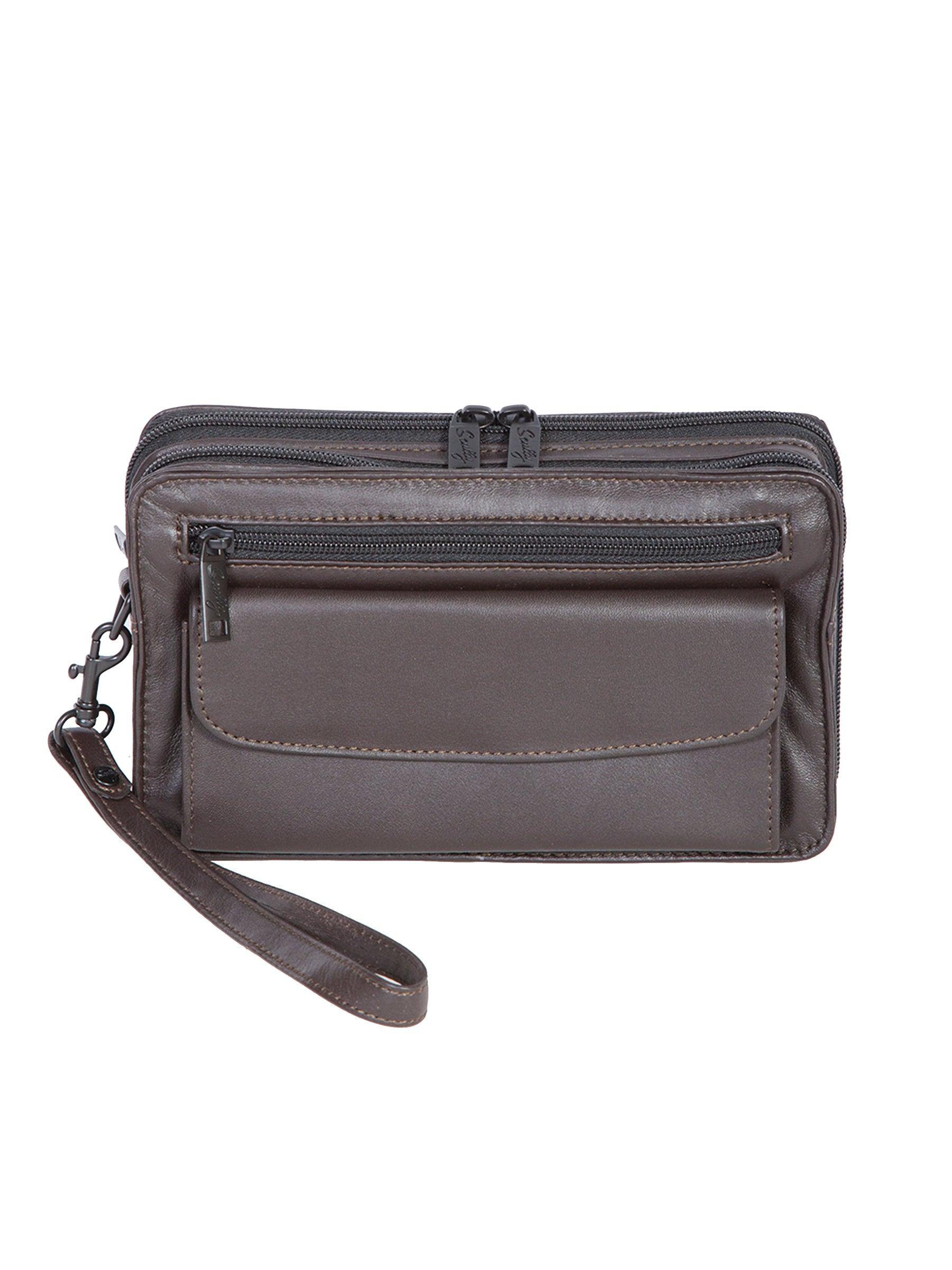 Scully CHOCOLATE MAN BAG W/WRIST STRAP - Scully Leather