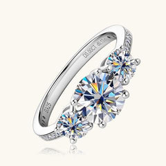 3 Carat Moissanite 925 Sterling Silver Ring - Trendsi