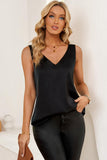 Curved Hem V-Neck Tank Top - Trendsi
