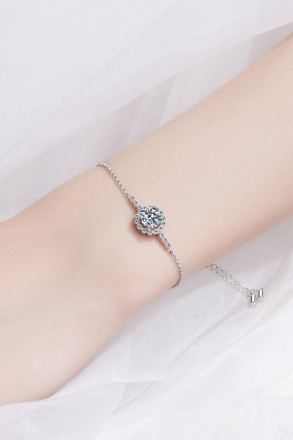 1 Carat Moissanite Chain Bracelet - Trendsi