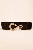 Ribbed Alloy Buckle Elastic Belt - Trendsi - Flyclothing LLC