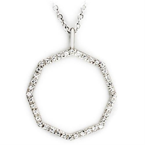 Alamode High-Polished 925 Sterling Silver Pendant with AAA Grade CZ in Clear - Alamode
